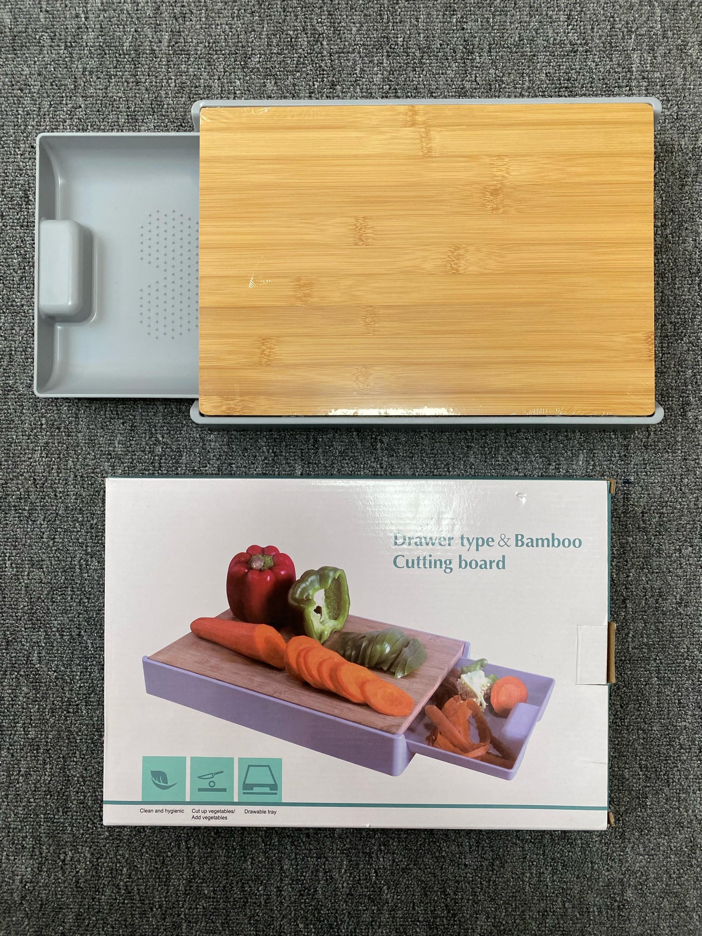 Tabla de picar de Bambu con bandeja