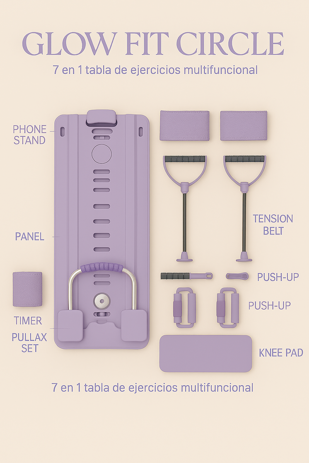 GLOWFIT KIT DE PILATES: Panel Multifuncional + Ebook GRATIS "21 días de pilates en casa" + Kit Digital + VIP List