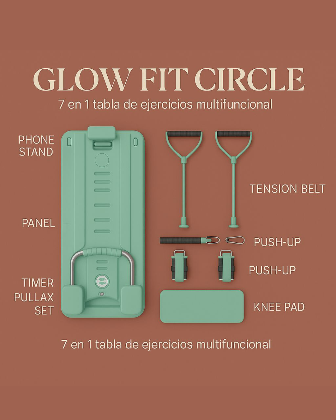 GLOWFIT KIT DE PILATES: Panel Multifuncional + Ebook GRATIS "21 días de pilates en casa" + Kit Digital + VIP List