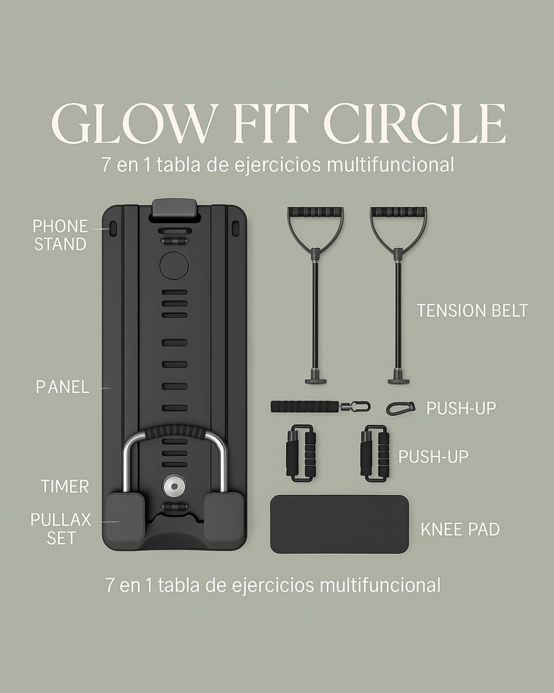 GLOWFIT KIT DE PILATES: Panel Multifuncional + Ebook GRATIS "21 días de pilates en casa" + Kit Digital + VIP List